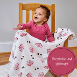 Faire-LollyBanks LollyBanks Swaddle blanket set Farm Scene Set of Muslin Swaddle Blankets by LollyBanks- Pig, Cow, Tractor