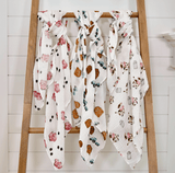 Faire-LollyBanks LollyBanks Swaddle blanket set Farm Scene Set of Muslin Swaddle Blankets by LollyBanks- Pig, Cow, Tractor