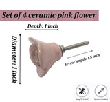 Faire-Perilla Home drawer pull knob Rose Ceramic Knobs Set of 6-Handcrafted Victorian Style Pink