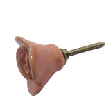 Faire-Perilla Home drawer pull knob Rose Ceramic Knobs Set of 6-Handcrafted Victorian Style Pink