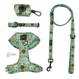 faire-sassy Woof SET-Collar L Glam Goldens Collection-Leash, Harness, Collar, Waste Bag Holder