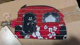 FAIRE - SewMuchMoreStore Purses And Pouches Red Camper Coin Purse - Handmade Repurposed Fabric - One of Kind