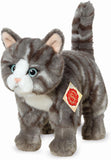 Gray & White Plush Tabby Cat Standing 20 cm by Teddy Hermann