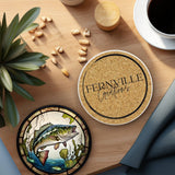 Fernville Creations 3.6 Inch Glossy Fernville Creations - Stained Glass Fish Coaster for Nature Lovers and Fishermen
