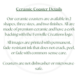 Fernville Creations 4 Inch Glossy Fernville Creations - Printed Stained Glass Dachshund Ceramic Coaster