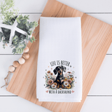 Fernville Creations Fernville Creations - Dachshund Waffle Towel: Decorative Kitchen Decor