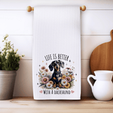 Fernville Creations Fernville Creations - Dachshund Waffle Towel: Decorative Kitchen Decor