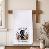Fernville Creations Fernville Creations - Dachshund Waffle Towel: Decorative Kitchen Decor