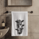 Fernville Creations Fernville Creations - Farmhouse Hand Towel: Rustic Cow Design, Elegant Home