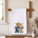 Fernville Creations Fernville Creations - Highland Cow Hand Towel, Ranch Tea Towel