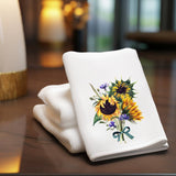 Sunflower Fingertip Towel – Bath & Kitchen Decor Handmade in the USA