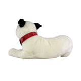 FurTastic Friends by Bocchetta Plush Toys Realistic White Staffordshire Bull Terrier with Black Ears Plushie Size 35cm/13.75"