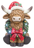 Hanna's Handiworks Hanna's Handiworks - LARGE LIGHTED WREATH HIGHLAND COW