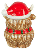 Hanna's Handiworks Hanna's Handiworks - Santa's Hat Christmas Highland Cow Cookie Jar