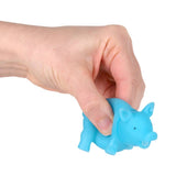 Squeaking Pig Fun Sensory Toy Squishy Cute 3" - Blue