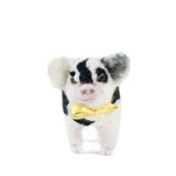 Lanart Alpaca Pig Sculpture Pearl Kunekune Pig: Felted Alpaca Sculpture