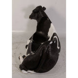 LM Treasures LM Treasures - Holstein Cow Bench Life Size Statue