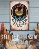 Lone Star Art 8 x 12 Lone Star Art - I Like Chickens - Metal Sign