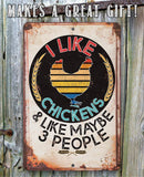 Lone Star Art 8 x 12 Lone Star Art - I Like Chickens - Metal Sign