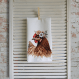 Middlefork & Co. Rolled Middlefork & Co. - Flower Chicken Farm Animal Kitchen Tea Towel Farmhouse Gifts
