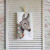 Watercolor Donkey Tea Towel Farmhouse Kitchen Decor