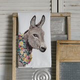 Watercolor Donkey Tea Towel Farmhouse Kitchen Decor