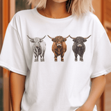 Par.tees by Party On! Par.tees by Party On! - Western Steer Trio  Country Bull Cow Graphic Tee