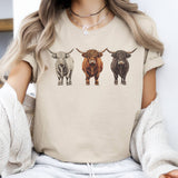 Par.tees by Party On! Par.tees by Party On! - Western Steer Trio  Country Bull Cow Graphic Tee