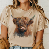 Par.tees by Party On! Small / Beige Par.tees by Party On! - Western Cow Country Highland Graphic Tee
