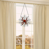 River of Goods River of Goods - 12"H Halloween Spider Web Stained Glass Window Panel