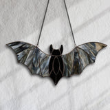 River of Goods River of Goods - 16"W Halloween Black Bat Stained Glass Window Panel