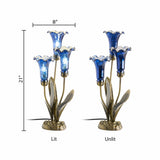 River of Goods River of Goods - 21"H Blue Mercury Glass 3 Lily Uplight Table Lamp