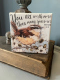 Rustic Nester 6x6 Rustic Nester - Sparrow canvas art print, Christian home decor, Scripture