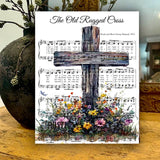 Christian home canvas art print, Hymn Old Rugged Cross
