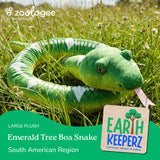The Petting Zoo Emerald Tree Boa Snake 54" Recycled Plush Earth Keeperz