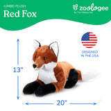 The Petting Zoo Giant Plush Red Fox Jumbo 20" (47cm) Earth Keeperz Eco Friendly