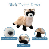 The Petting Zoo The Petting Zoo - 12" (30cm) Wild Onez Footed Ferret Black wild life