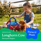 The Petting Zoo The Petting Zoo - Plush Animal Set with Purse -  9" Longhorn