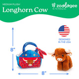 The Petting Zoo The Petting Zoo - Plush Animal Set with Purse -  9" Longhorn