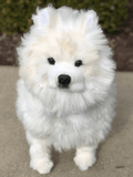 Life Size Samoyed Fluffy White Plush Dog, Beautiful!