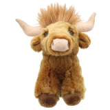 The Puppet Company (US) Highland Cow Mini Plush Animals Lamb, Donkey, Highland Cow, Rat