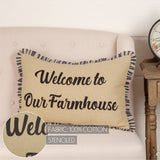 VHC Brands VHC Brands - Ashmont Burlap Vintage Welcome to Our Farmhouse Pillow 14x22