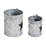VHC Brands VHC Brands - Star Galvanized Metal Votive Candle Holder Set 2pc