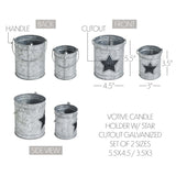 VHC Brands VHC Brands - Star Galvanized Metal Votive Candle Holder Set 2pc
