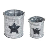 VHC Brands VHC Brands - Star Galvanized Metal Votive Candle Holder Set 2pc