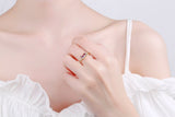 Ali Express Rings Rectangular Purple CZ Ring, Delicate and Feminine Sterling Silver