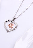 Alibaba - Booker Fine Fashion Jewelry-Necklace Flying Pig in a Heart with CZ Sterling Silver Necklace 18" Sliding Chain