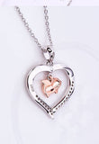 Alibaba - Booker Fine Fashion Jewelry-Necklace Flying Pig in a Heart with CZ Sterling Silver Necklace 18" Sliding Chain