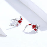 Alibaba Fine Fashion Jewelry-Earrings Colorful Koi Earrings & Charm-Beautiful Sterling Silver Fish Earrings!!
