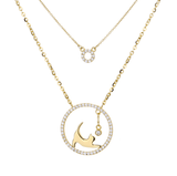 Alibaba Fine Fashion Jewelry-Necklace Cat Playing with Ball in a Circle Necklace, 2 Layers